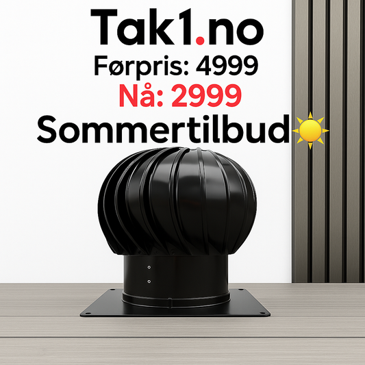 Sort Pipevindvifte fra tak1.no